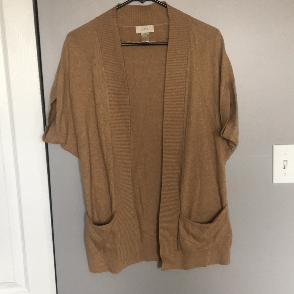 Loft oversized short sleeve open sweater. Small.